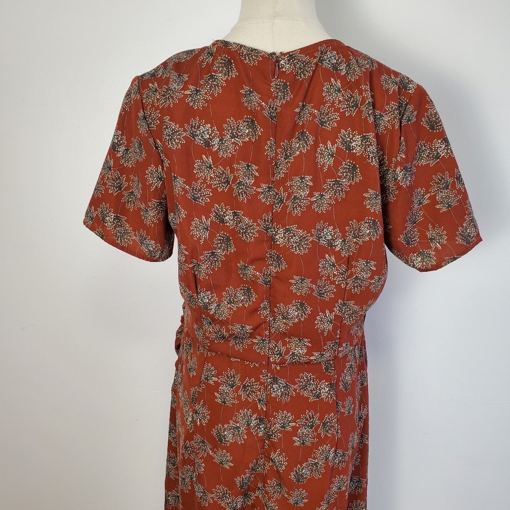 Floral Midi Dress in Brown - Picture 8 of 9
